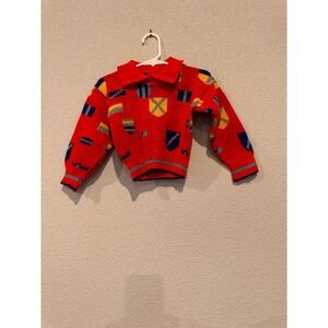 French Toast Children's Size 2T Vintage Vibrant Polo Collar Sweater Multicolor